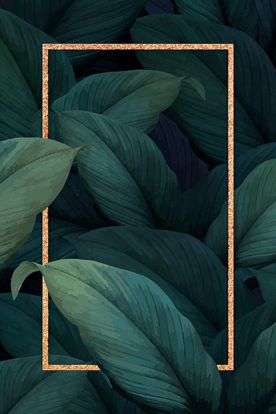 Rectangle gold frame tropical foliage | Premium Vector - rawpixel