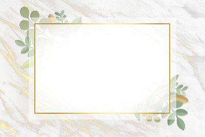 Blank leafy rectangle golden frame | Premium PSD - rawpixel