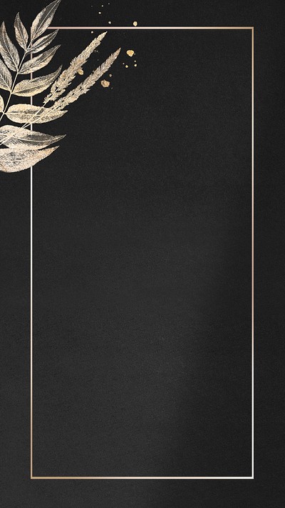 Golden leaves frame on a black | Premium PSD - rawpixel