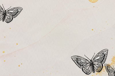 Decorative butterfly on beige design | Premium PSD - rawpixel