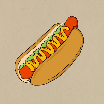 Delicious hotdog in a bun psd