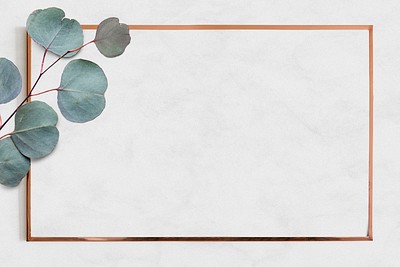 Bronze frame eucalyptus leaves psd | Premium PSD - rawpixel