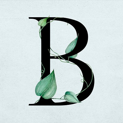 Psd letter b vintage botanical | Premium PSD - rawpixel