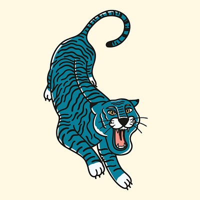Tiger Head Tattoo Vector Art PNG, Tiger Tattoo Design With Floral  Illustration Vector, American, Angry, Animal PNG Image For Free Download