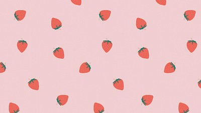 Premium Vector  Cute seamless pattern with strawberry, hearts