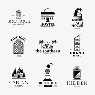 Hotel logo vector black business | Premium Vector - rawpixel