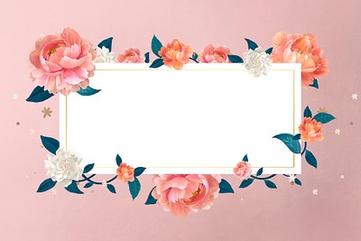 Blank floral banner template illustration | Premium PSD - rawpixel