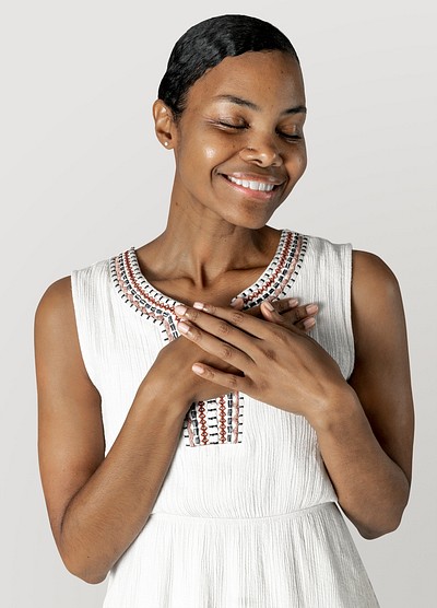 Happy Asian woman png studio portrait