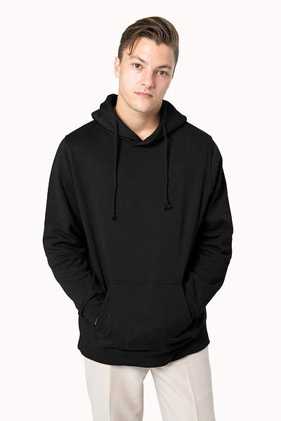 Men’s black hoodie psd mockup | Premium PSD Mockup - rawpixel