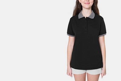 Black polo clearance shirt template psd