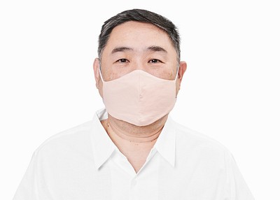 Man wearing face mask mockup psd due to covid-19 protection