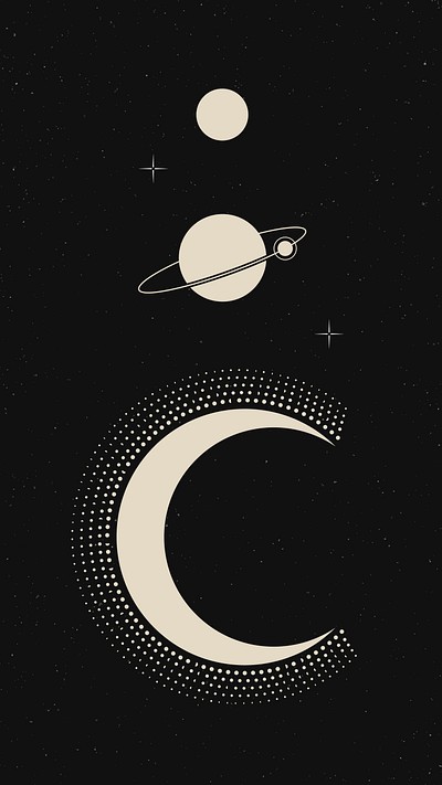 Solar system mobile wallpaper, beige | Premium Vector - rawpixel