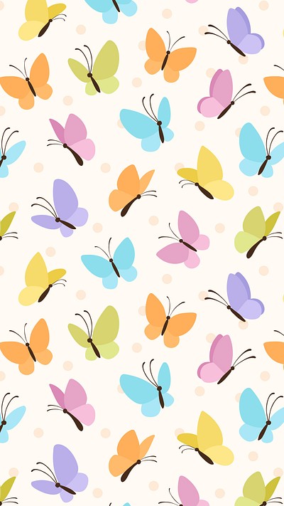 Cute iPhone wallpaper, butterfly background | Premium Vector - rawpixel