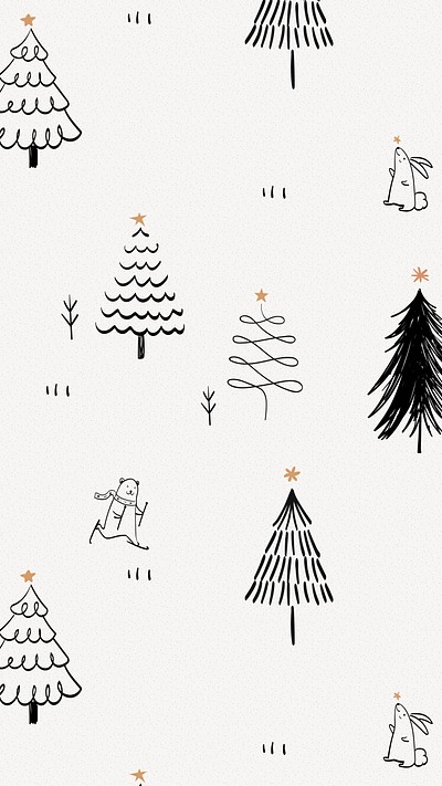 Seamless white christmas wallpaper with black Vector Image