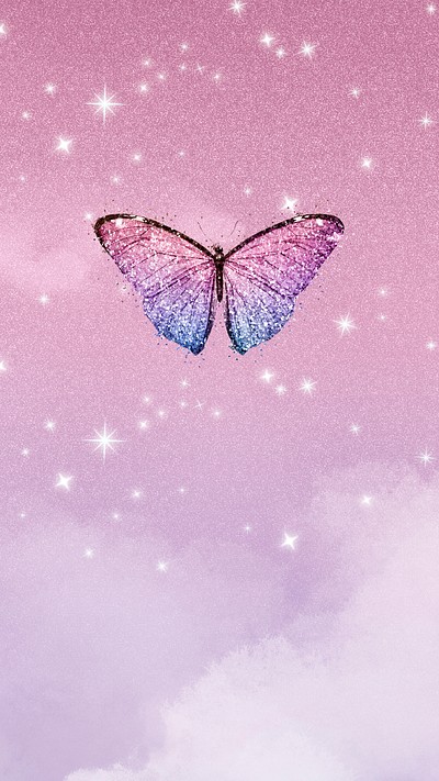 Aesthetic butterfly iPhone wallpaper, sparkling | Premium Photo - rawpixel