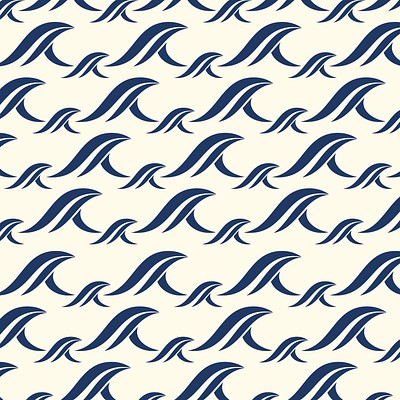 Tidal wave pattern background, blue seamless design psd