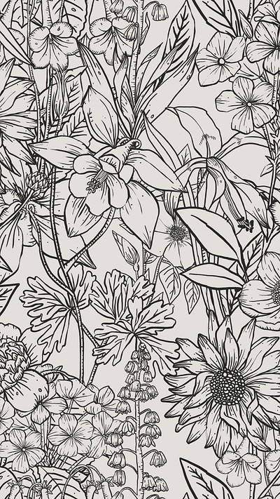 Aesthetic flower mobile wallpaper, hand | Free Photo Illustration ...