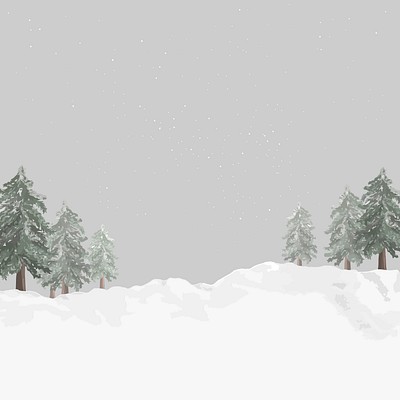 Free: Snowy winter background, gray sky