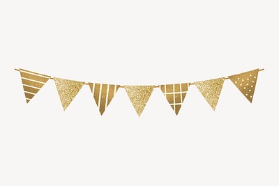 Gold party flags png decoration | Premium PNG - rawpixel