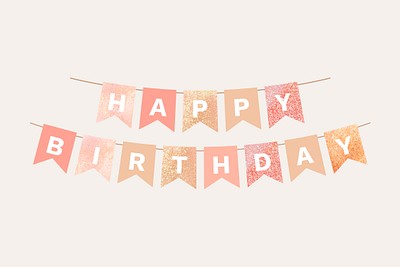 Glitter happy birthday banner, party | Premium Vector - rawpixel