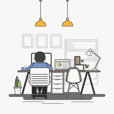 Illustration of office worker avatar