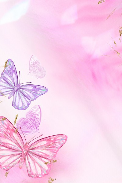 Gradient pink background, aesthetic butterfly | Premium PSD - rawpixel