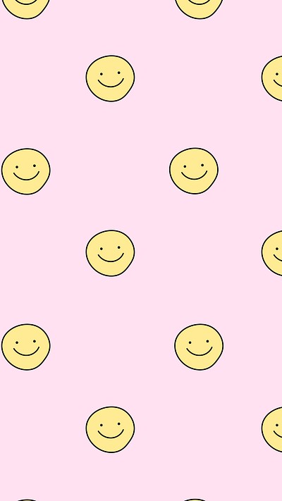 Smiling face pattern mobile wallpaper, | Free Photo - rawpixel