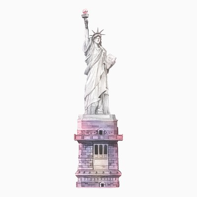 The Statue of Liberty painted by watercolor