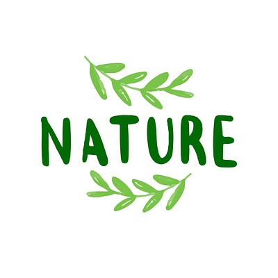 Nature typography vector in green | Premium Vector - rawpixel