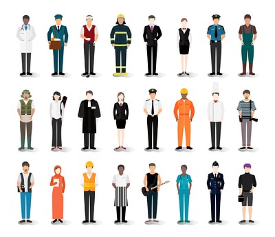 Illustration vector various careers and | Free Vector - rawpixel