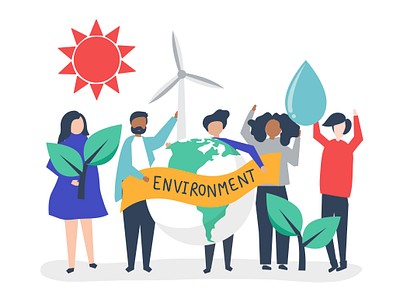 People with environmental sustainability concept | Premium Vector ...