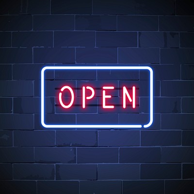 Open shop neon sign vector | Free Vector - rawpixel