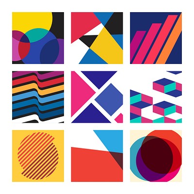 Colorful Swiss graphic design patterns | Premium Vector - rawpixel