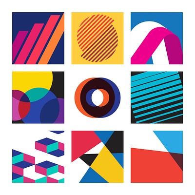 Colorful Swiss graphic design patterns | Premium Vector - rawpixel