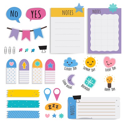 Cute sticky note papers printable | Premium Vector - rawpixel