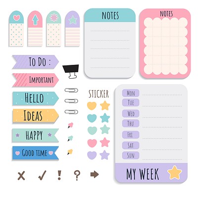 Cute sticky note papers printable | Premium Vector - rawpixel