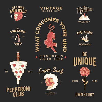 Motivational vintage badge set logo | Premium Vector - rawpixel