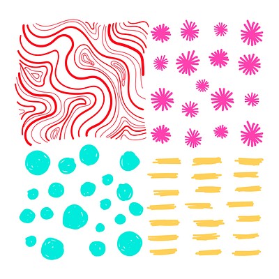 Hand drawn patterned design elements | Premium Vector - rawpixel