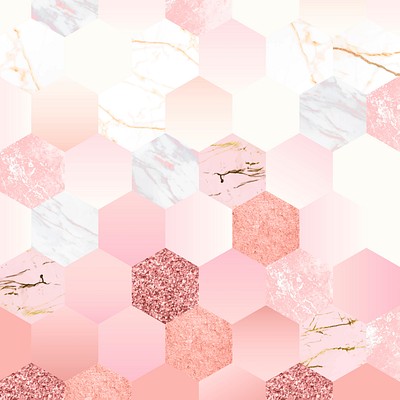 Pink feminine hexagon geometric background | Premium Vector - rawpixel