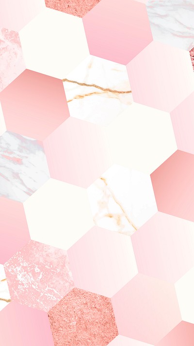 Pink feminine hexagon geometric background | Free Vector - rawpixel