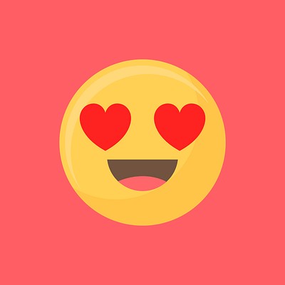 Vector Heart Eyes Face Emoji Design Svg Jpg Png (Instant Download) 