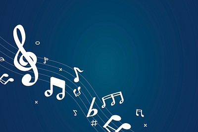 White flowing music notes on blue | Free Vector - rawpixel