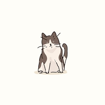 Gray and white cat doodle | Premium Vector Illustration - rawpixel