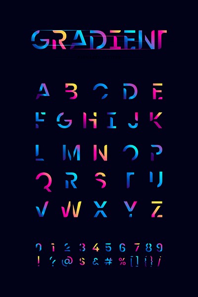 The English alphabet vibrant typography | Premium Vector - rawpixel