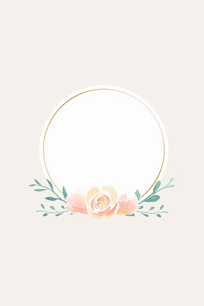 Watercolor orange rose round frame | Premium Vector - rawpixel