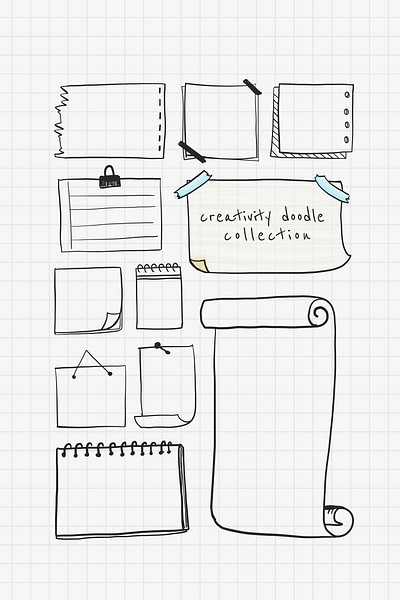 Creativity doodle paper collection vector | Premium Vector - rawpixel
