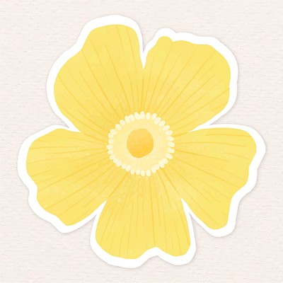 Yellow Daisy Aesthetic Sticker