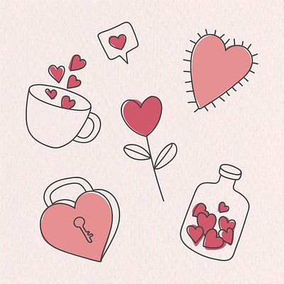 Hand drawn love and valentine's | Premium Vector - rawpixel