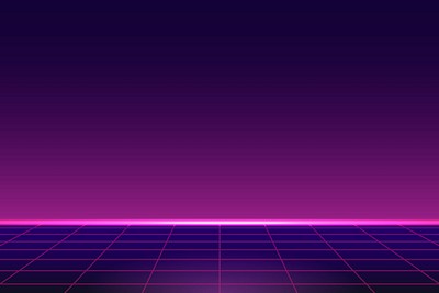 Retro neon landscape background vector | Premium Vector - rawpixel