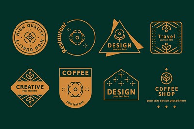 Geometric shaped badge collection vector | Premium Vector - rawpixel